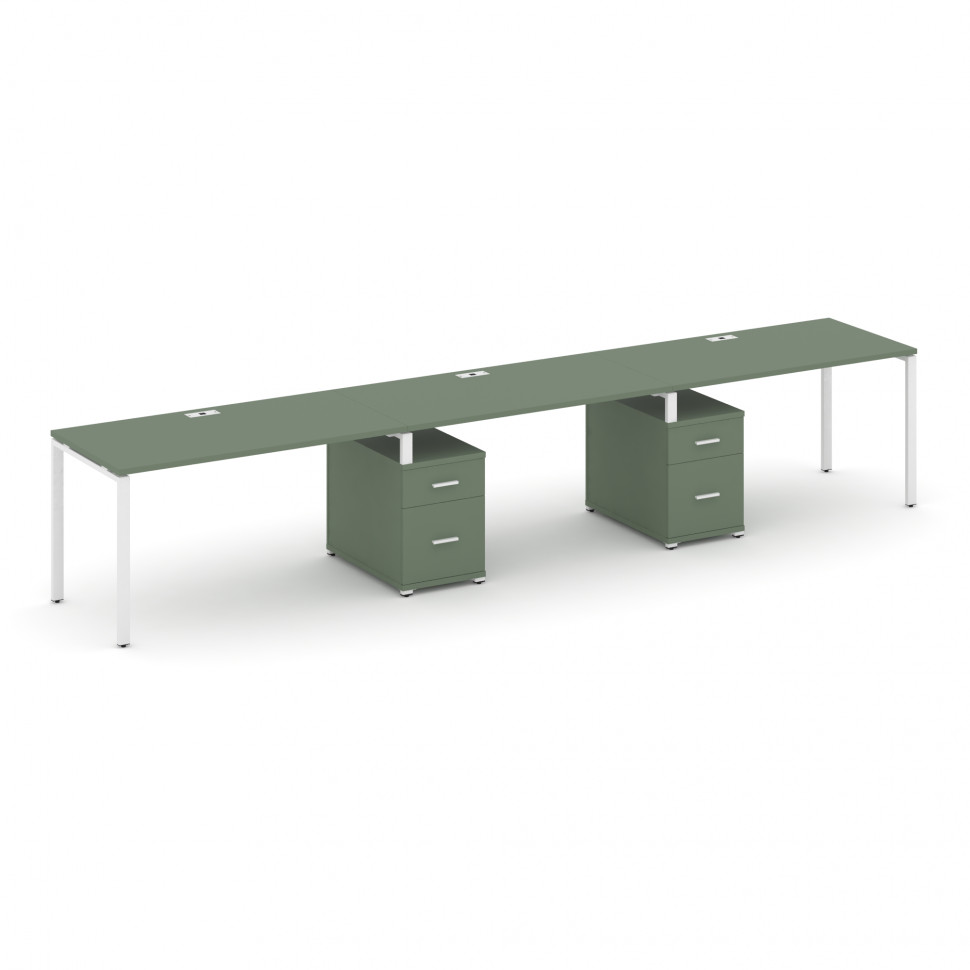 Concept Рабочая станция 3 места с 2 опорными тумбами CN.ORS-340 W Кобо/Металл Белый 4740*720*750 Concept Рабочая станция 3 места с 2 опорными тумбами CN.ORS-340 W Кобо/Металл Белый 4740*720*750