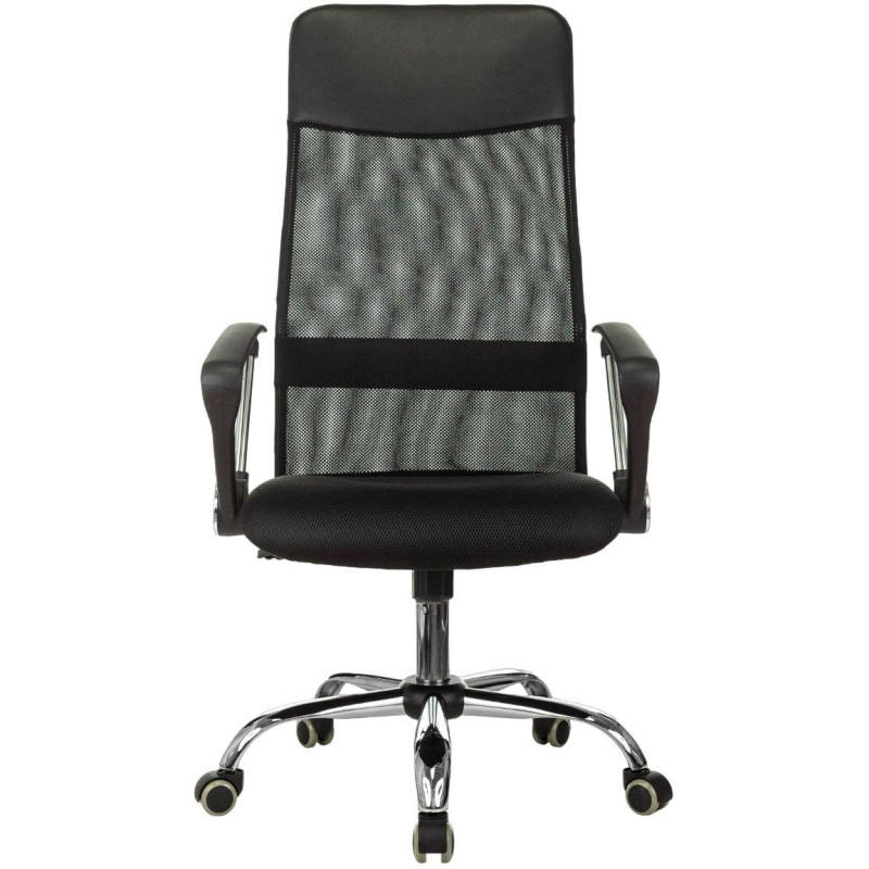 Кресло VB_EChair-508 TTW сетка/ткань/кожзам  черный хром