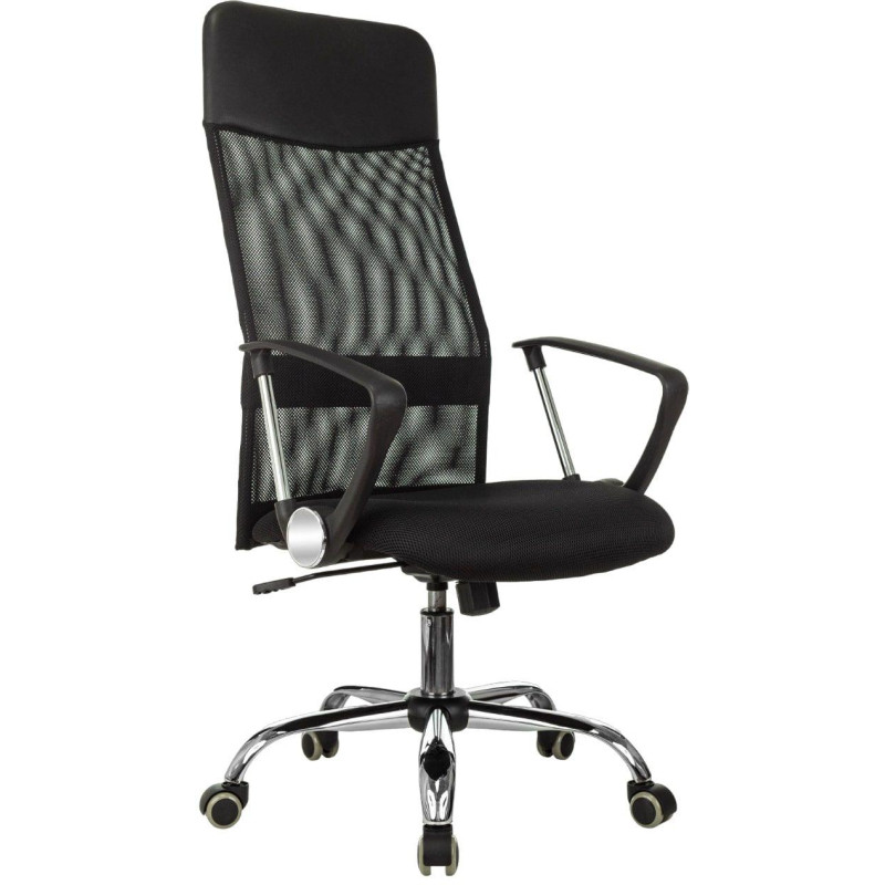 Кресло VB_EChair-508 TTW сетка/ткань/кожзам  черный хром