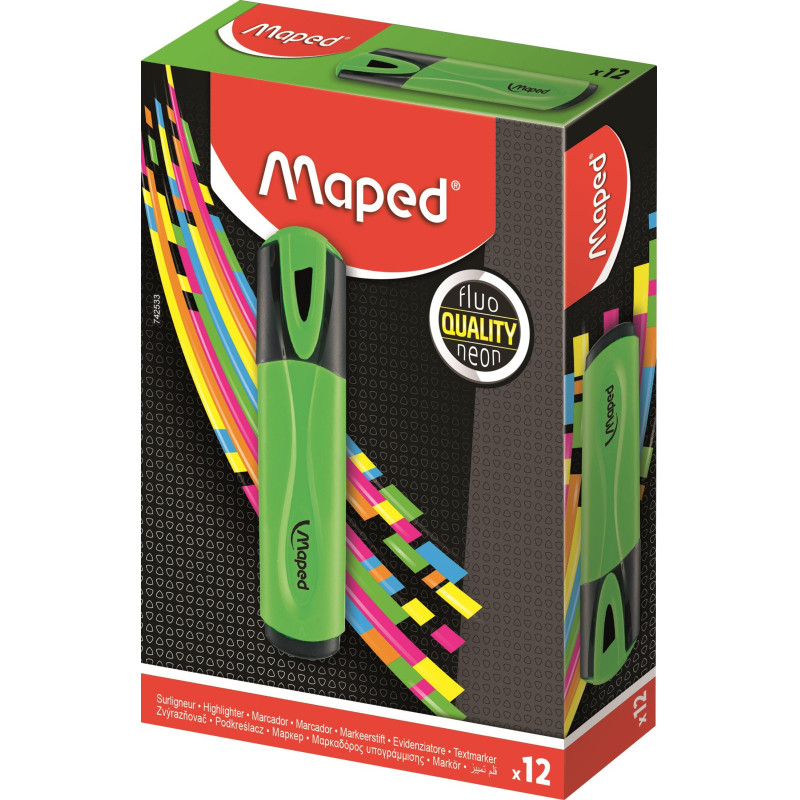 Маркер текстовыделитель Maped FLUO PEP&#039;S CLASSIC 1-5 мм, зеленый,742533