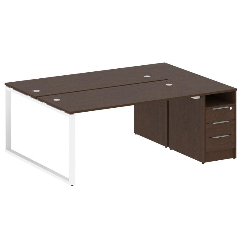 Metal System Рабочая станция с тумбой на О-образном м/к БО.РС-СТП-2.4 Венге Цаво/Металл Белый 2012*1 Metal System Рабочая станция с тумбой на О-образном м/к БО.РС-СТП-2.4 Венге Цаво/Металл Белый 2012*1