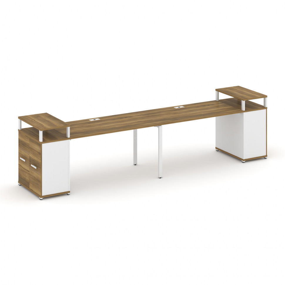 Concept Рабочая станция с опорными распаш. шкафами с верх. горизонтами  CN.ORS-223 W Сандал Янтарный