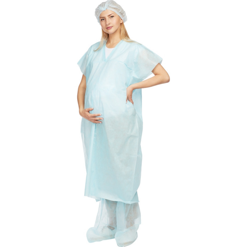 Рубашка н/с д/рожениц 110см голубой пл.42 р.52-54  Гекса