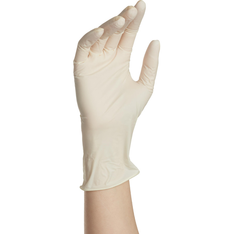 Мед.смотров. перчатки латекс, н/с,н/о,текстур беж/натур Benovy (XS) 50 п/уп