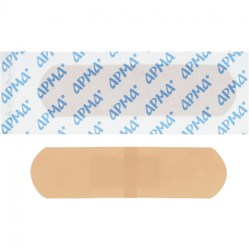 Лейкопластырь бакт,19х72мм полимер.телесный ПЭ,100шт/уп,АРМА