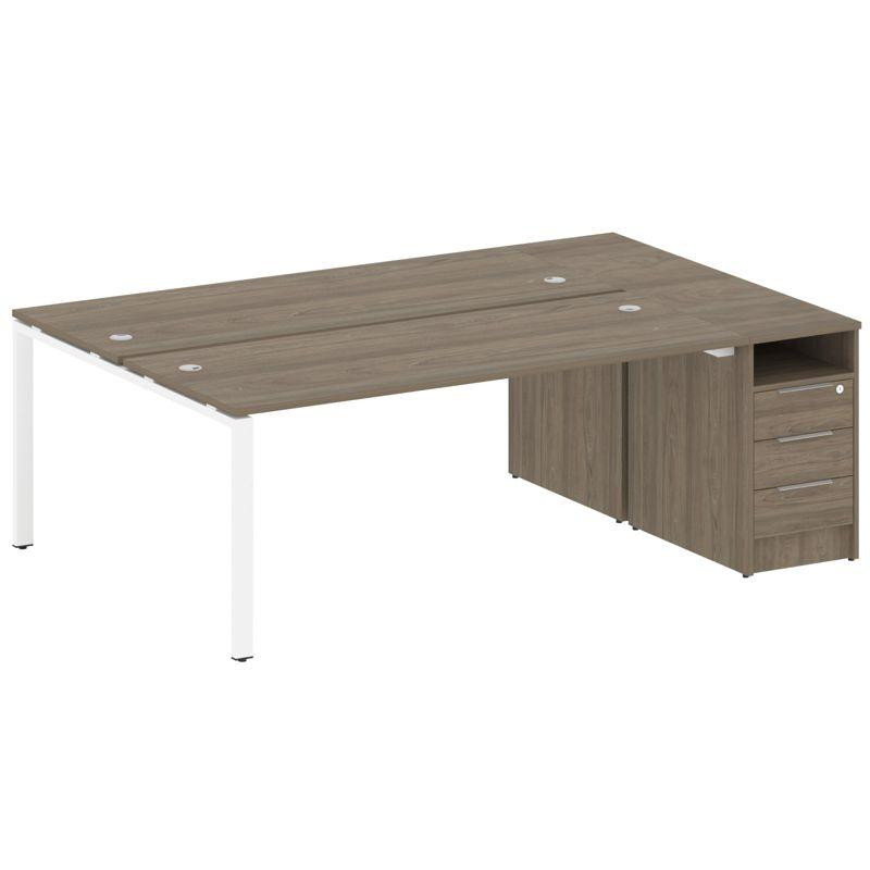 Metal System Рабочая станция с тумбой на П-образном м/к БП.РС-СТП-2.5 Вяз Благородный/Металл Белый 2 Metal System Рабочая станция с тумбой на П-образном м/к БП.РС-СТП-2.5 Вяз Благородный/Металл Белый 2