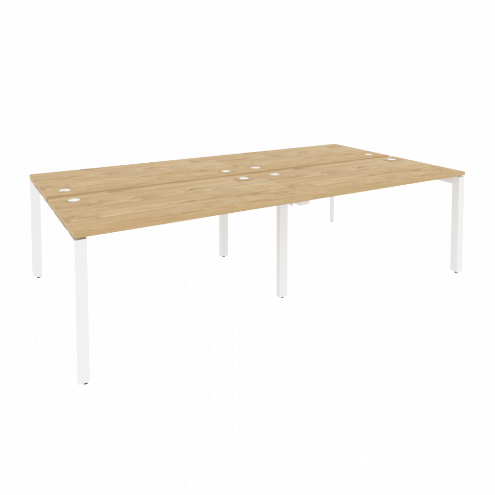 Onix Рабочая станция на П-образном м/к O.MP-D.RS-4.3.7 Тиквуд Светлый/Металл Белый 2760*1475*750