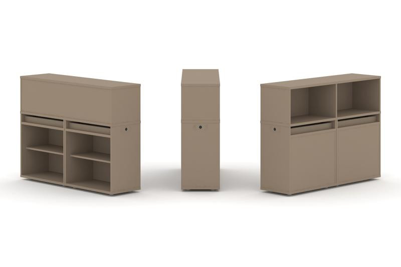 Estetica Набор №1. Тумба двойная+низкая надставка ES.NB.2N-1 Латте 1500*410*1135