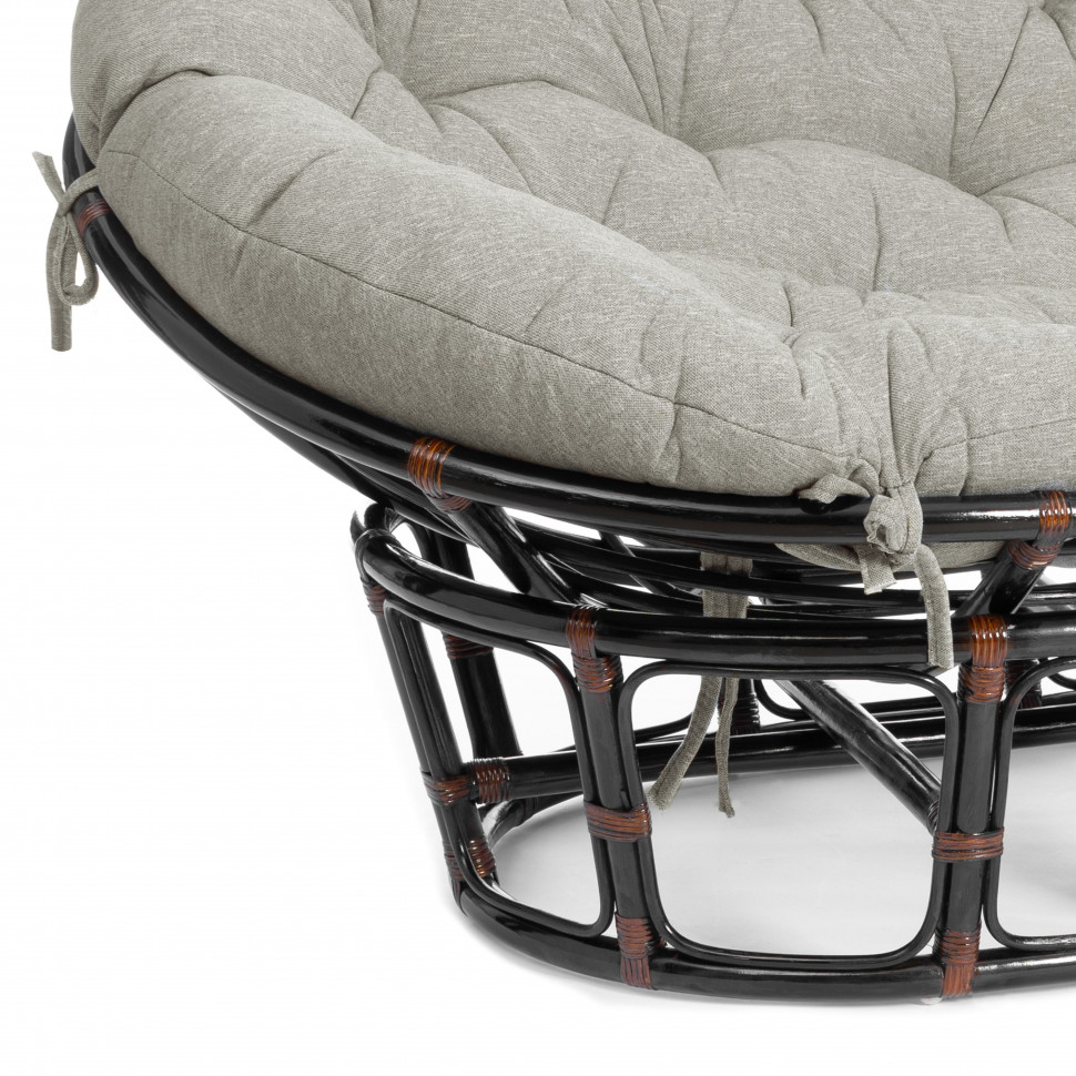 Диван MAMASAN/МАМАСАН 23/02 W /с подушкой/ 169х102х80см, античный черно-коричневый, матрац 182х119см, ткань серо-бежевая 3м 16/2