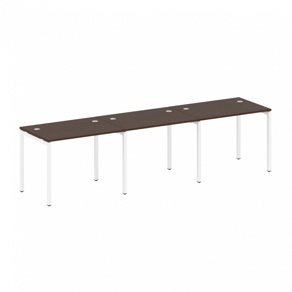 Metal System Quattro Рабочая станция на 3 места на П-образном м/к 40БП.СМ-3.1 Венге Цаво/Металл Белы