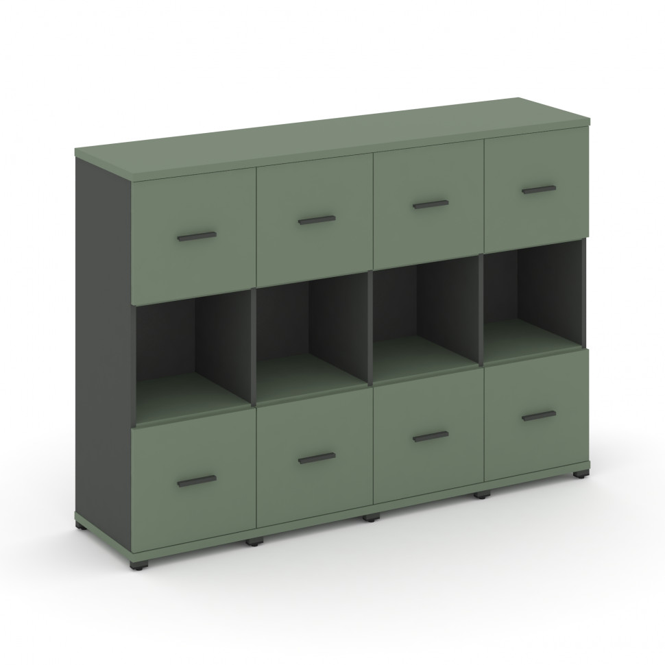 Concept Шкаф 4 узкие секции, 3 ниши CN.STU-345 A Кобо/Антрацит/Металл Антрацит 1668*420*1186