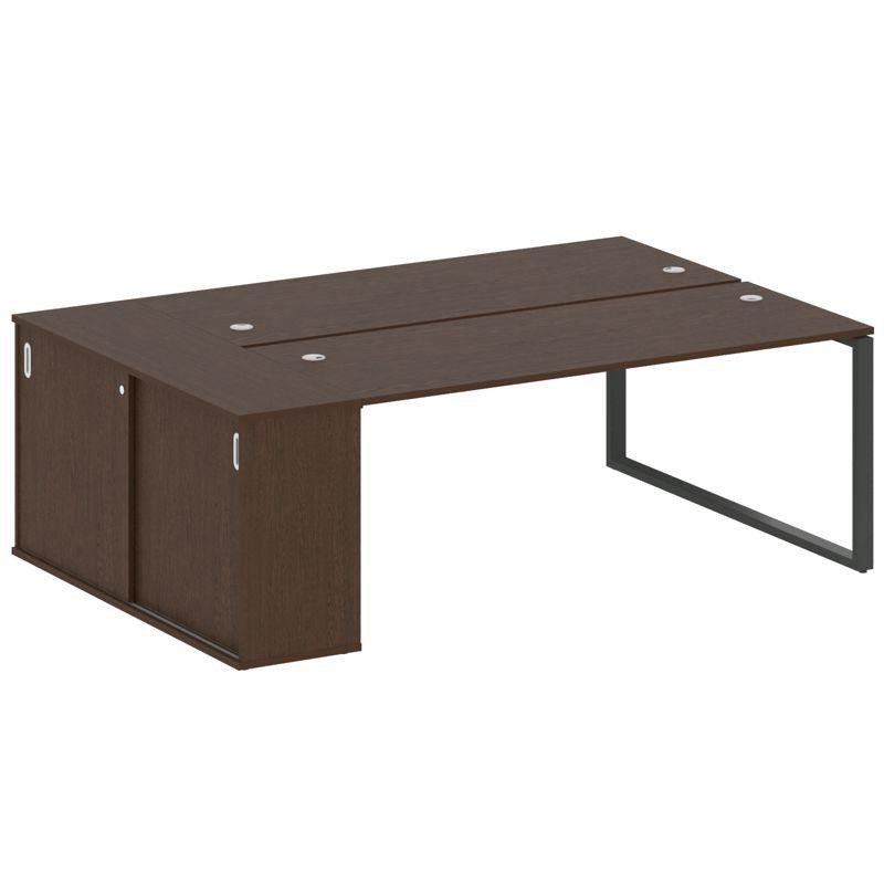 Metal System Рабочая станция с шкафом-купе на О-образном м/к БО.РС-СШК-1.5 Т Венге Цаво/Металл Антра