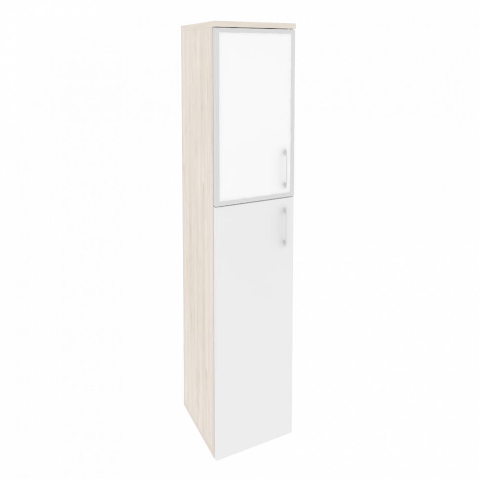 Onix Шкаф высокий узкий левый O.SU-1.7 R (L) white Денвер Светлый/Белый Бриллиант/Стекло White 400*4