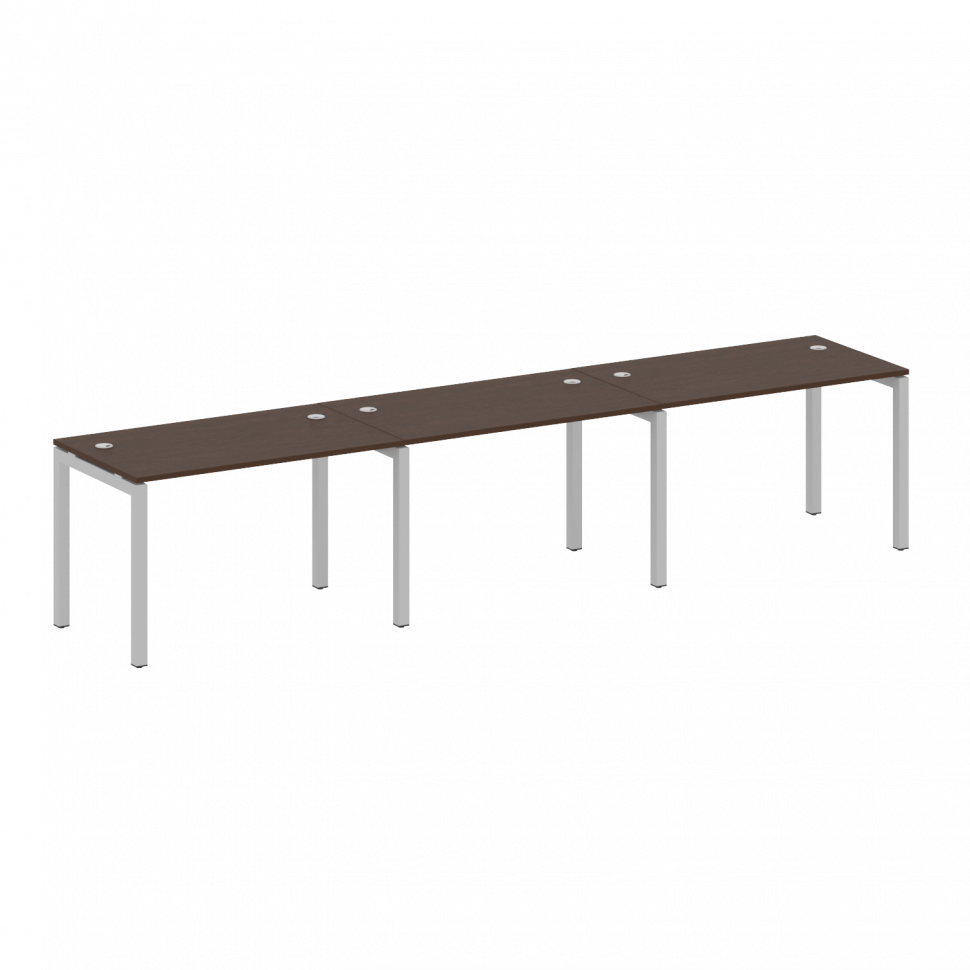 Metal System Quattro Рабочая станция на 3 места на П-образном м/к 50БП.СМ-3.2 Венге Цаво/Металл Серы