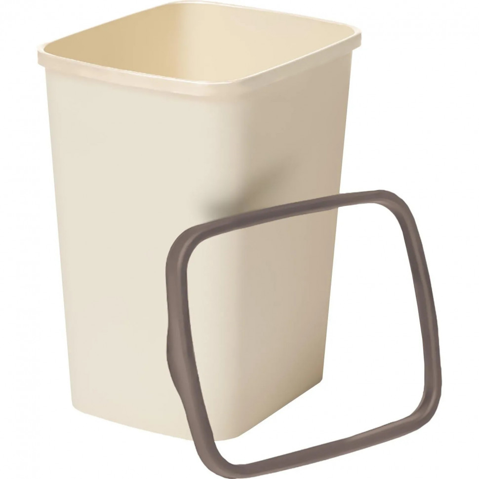 Ведро мусорное пластик с фиксатором Tandem 20л (слон.кость/шоколад) _842226