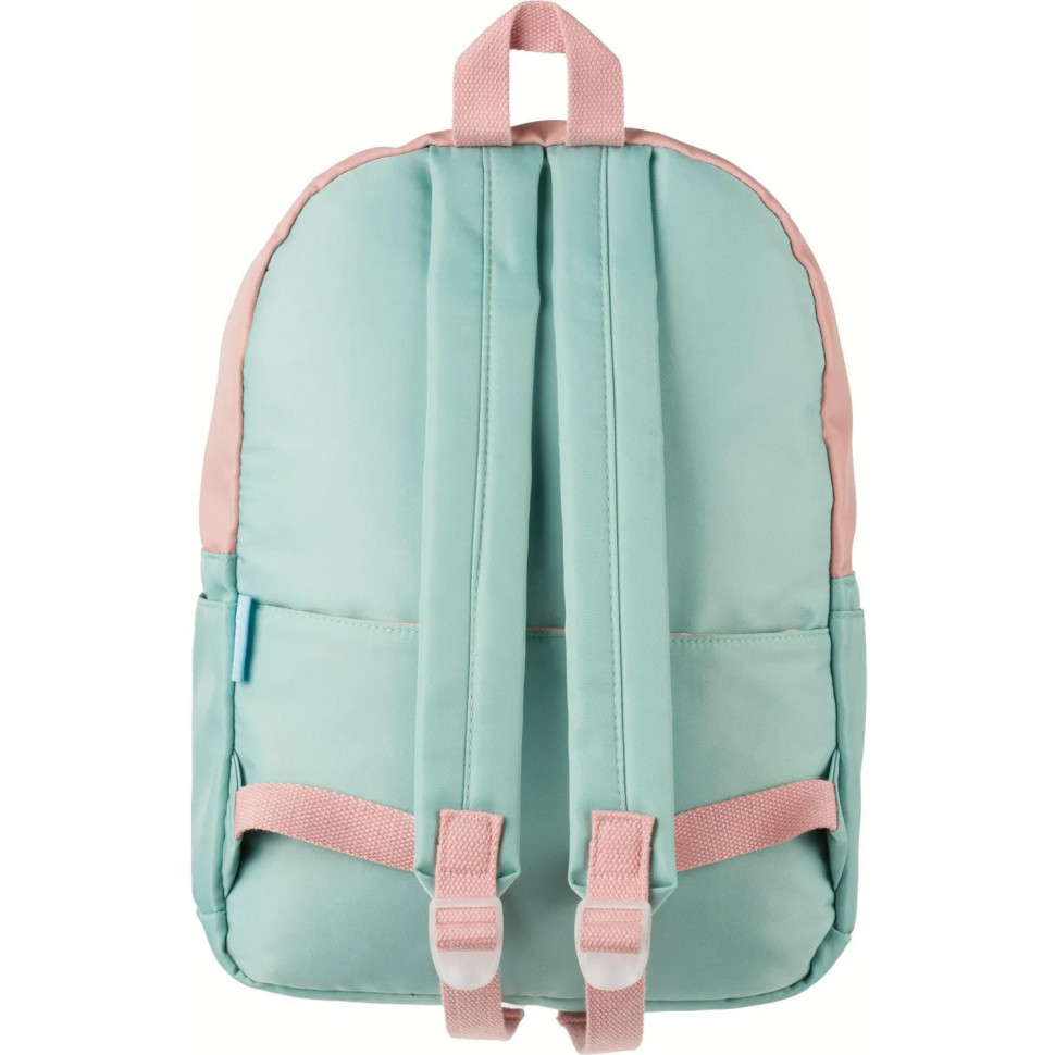 Рюкзак голубой с розовым эмблема Единорог
