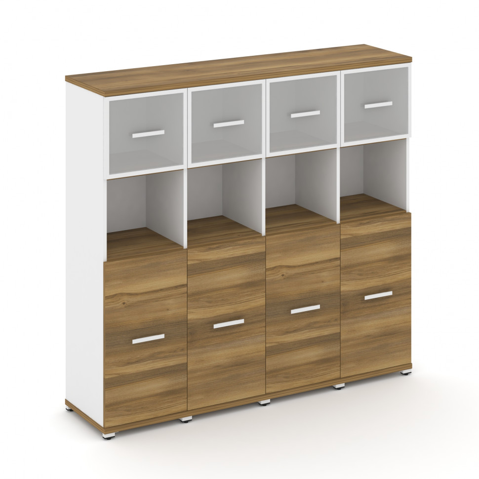 Concept Шкаф 4 узкие секции, 4 ниши CN.STU-445 RMW W Сандал Янтарный/Белый Бриллиант/Металл Белый/Са