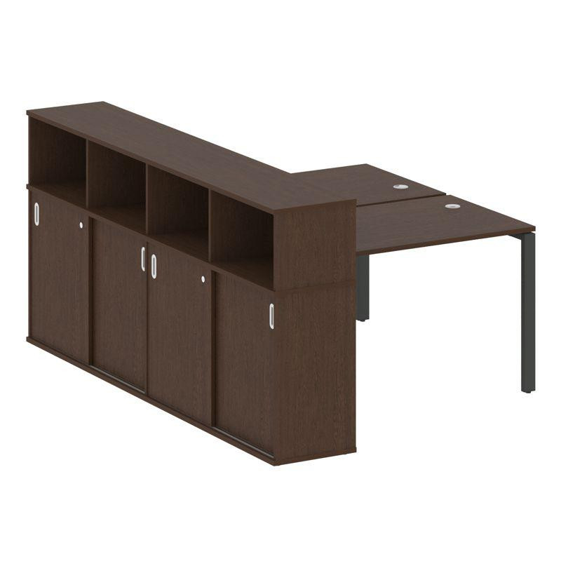 Metal System Рабочая станция с шкафом-купе на П-образном м/к БП.РС-СШК-4.2 Т Венге Цаво/Металл Антра