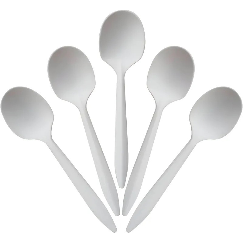 Ложка одноразовая 140 мм, бел.,кукурузный крахмал, 50 шт/уп GREEN MYSTERY