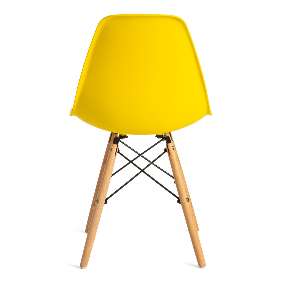 Стул CINDY (EAMES) (mod. 001) дерево бук/металл/сиденье пластик, 51x46x82см, желтый/yellow