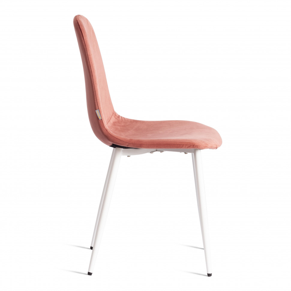 Стул BREEZE (mod. JSC-58) Велюр/металл , 44 х 53 х 86 см, Coral (коралловый) HLR44 / белый
