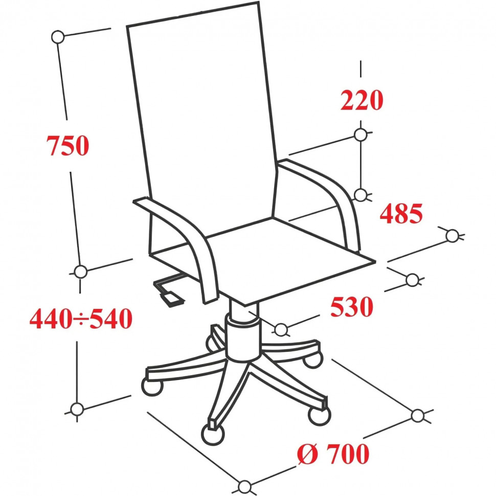 Кресло 0MX_VB_EChair-655 TTW11 ткань черный, пластик