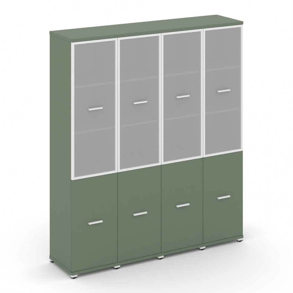 Concept Шкаф 4 узкие секции, 5 ниш CN.STU-542 RMW W Кобо/Металл Белый/Сатин 1668*420*1922