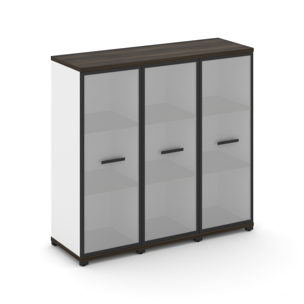 Concept Шкаф 3 узкие секции, 3 ниши CN.STU-336 RMB B Дуб Мали/Белый Бриллиант/Металл Черный/Сатин 12