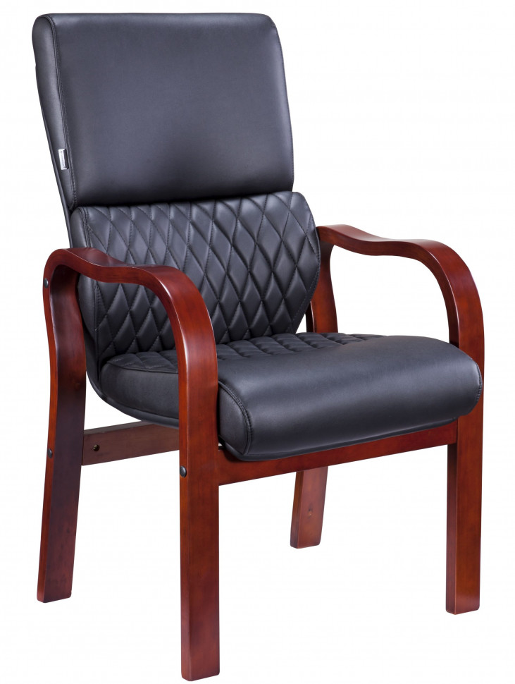 Кресло Everprof President Wood (Президент Вуд) CF Экокожа Черный