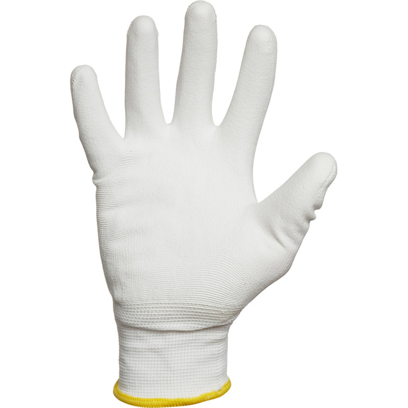 Перчатки защитные нейлоновые с полиуретановым покрытием белые размер 8
