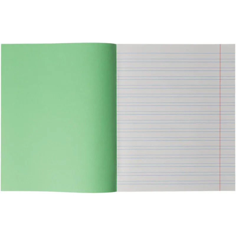 Тетрадь школьная А5 12л ГОЗНАК узкая линия 60г/м2 бел > 96% зеленая уп 20шт