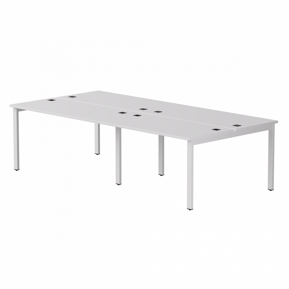 Бенч-система на 4 места Everprof EVO (ЭВО) на металлокаркасе 3160х670(1370)x755 Белый/Белый