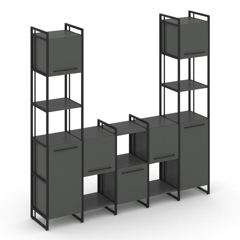 Rift Шкаф комбинированый RF.NS-001 Антрацит NEW/Металл Черный/Черный Ручки 2020*396*2010