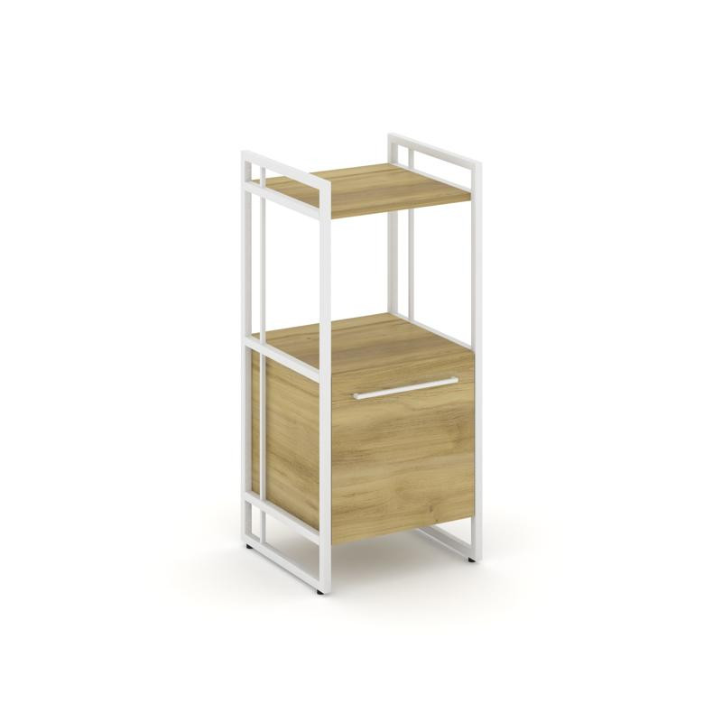 Rift Шкаф 2 ниши узкий RF.SU-22 (R) Дуб Винченцо/Металл Белый/Белый Ручки 420*396*924