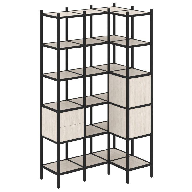 Loft Угловой внутренний стеллаж VR.L-35 Денвер Светлый/Металл Черный 1278*862*2280 Loft Угловой внутренний стеллаж VR.L-35 Денвер Светлый/Металл Черный 1278*862*2280