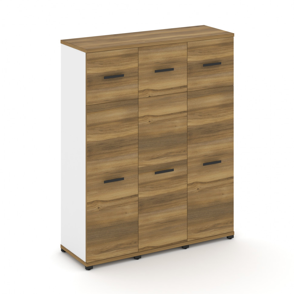 Concept Шкаф 3 узкие секции, 4 ниши CN.STU-434 B Сандал Янтарный/Белый Бриллиант/Металл Черный 1252*