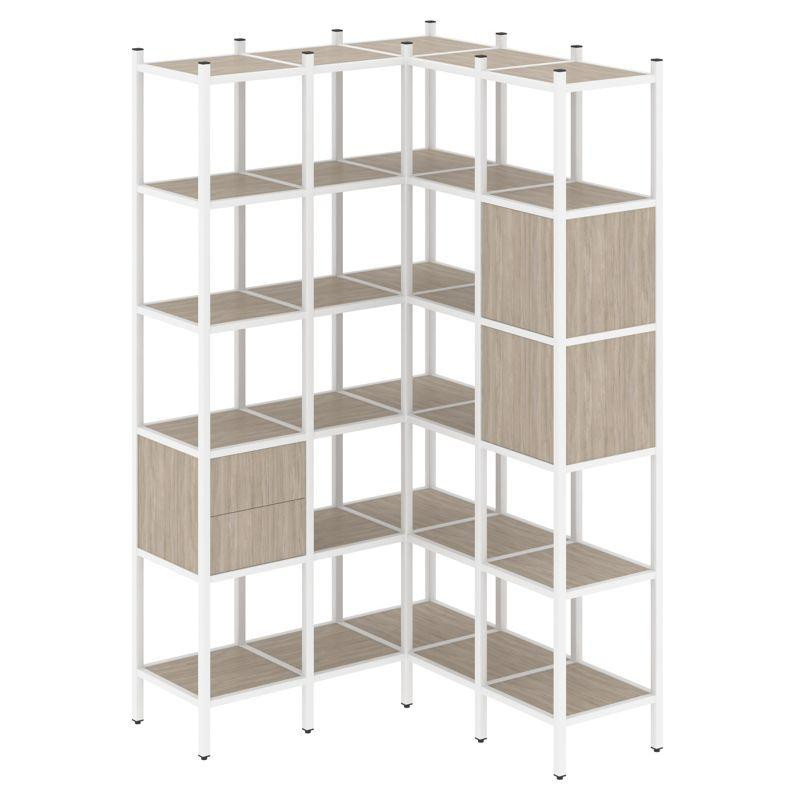 Loft Угловой внутренний стеллаж VR.L-34 Дуб Аттик/Металл Белый 1278*1278*2280