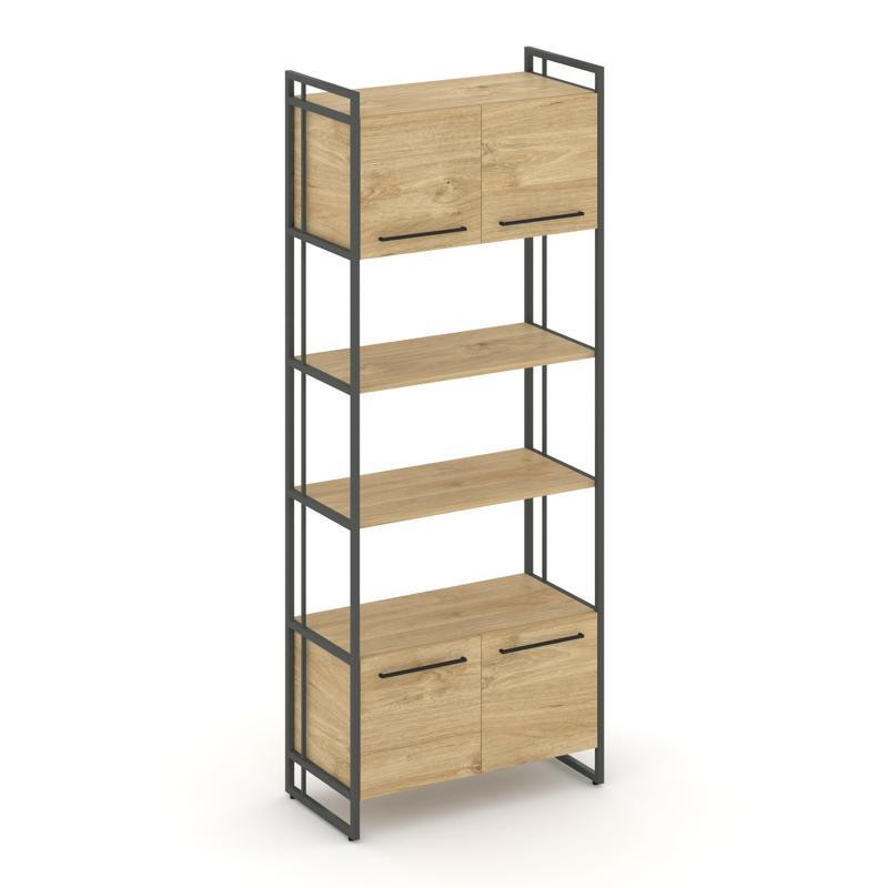 Rift Шкаф 5 ниш широкий RF.SS-54 Тиквуд Светлый/Металл Антрацит/Черный Ручки 798*396*2010