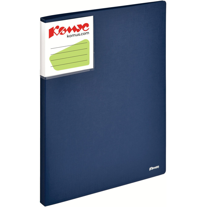 Папка с зажимом Комус Шелк синяя