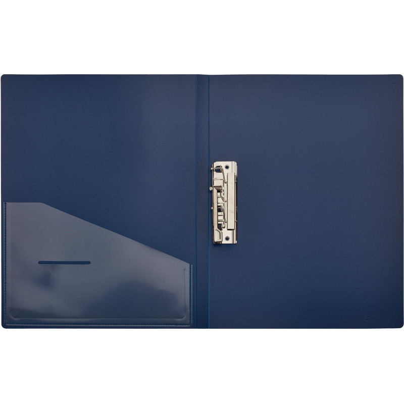 Папка с зажимом Комус Шелк синяя