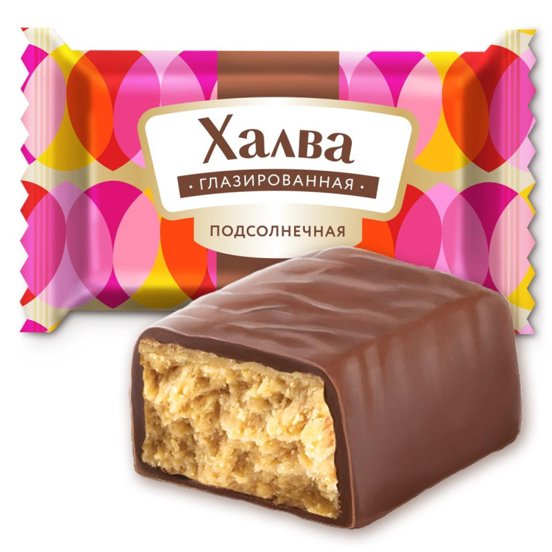 Конфеты шоколадные Азовская КФ Халва подсолн. глазир., 1кг