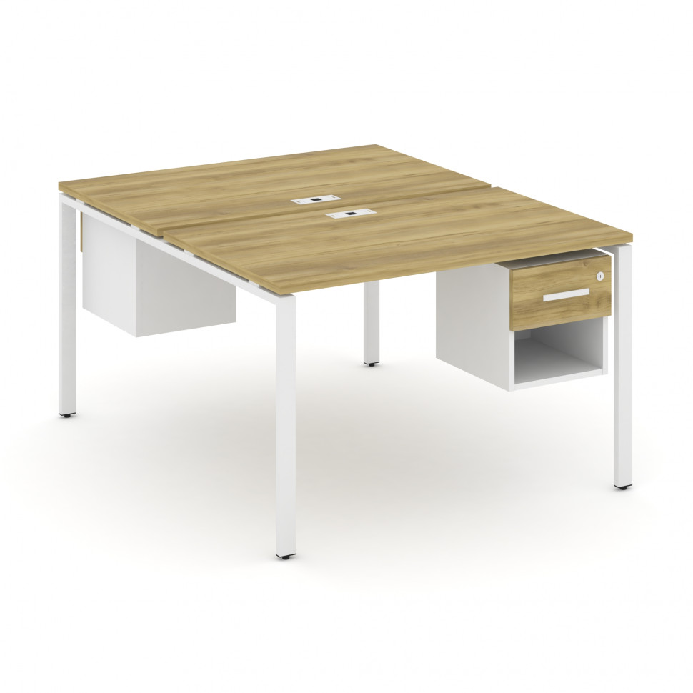 Concept Рабочая станция 2 сторонняя с подвесными тумбами на 2 места CN.DRS-118 W Дуб Винченцо/Белый Concept Рабочая станция 2 сторонняя с подвесными тумбами на 2 места CN.DRS-118 W Дуб Винченцо/Белый