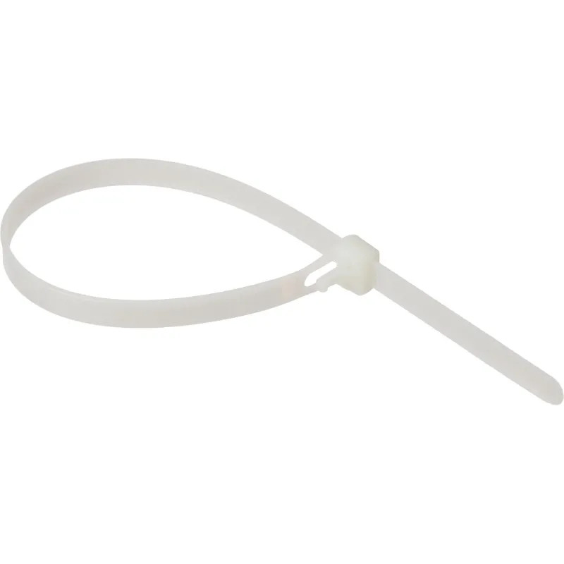 Хомут стяжка нейлоновая многораз TOPFORT 8х250 (7,2х250 мм) белый 100 шт/уп