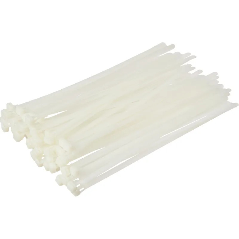 Хомут стяжка нейлоновая многораз TOPFORT 8х250 (7,2х250 мм) белый 100 шт/уп