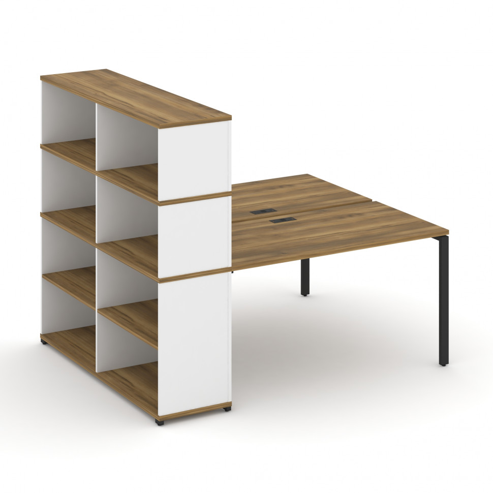 Concept Рабочая станция с опорным стеллажом с надставкой выс. CN.DRS-215 Сандал Янтарный/Белый Брилл