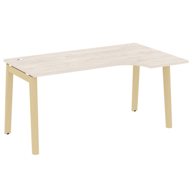 Onix Wood Стол эргономичный правый OW.SA-1 (R) Денвер Светлый/Дуб Светлый/Металл Белый 1580*980*750