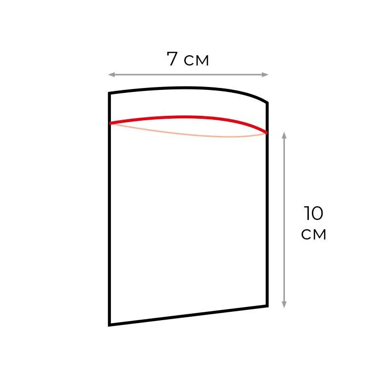 Пакет с замком (Zip Lock) 7х10 см, 80 мкм, 100 шт/упак
