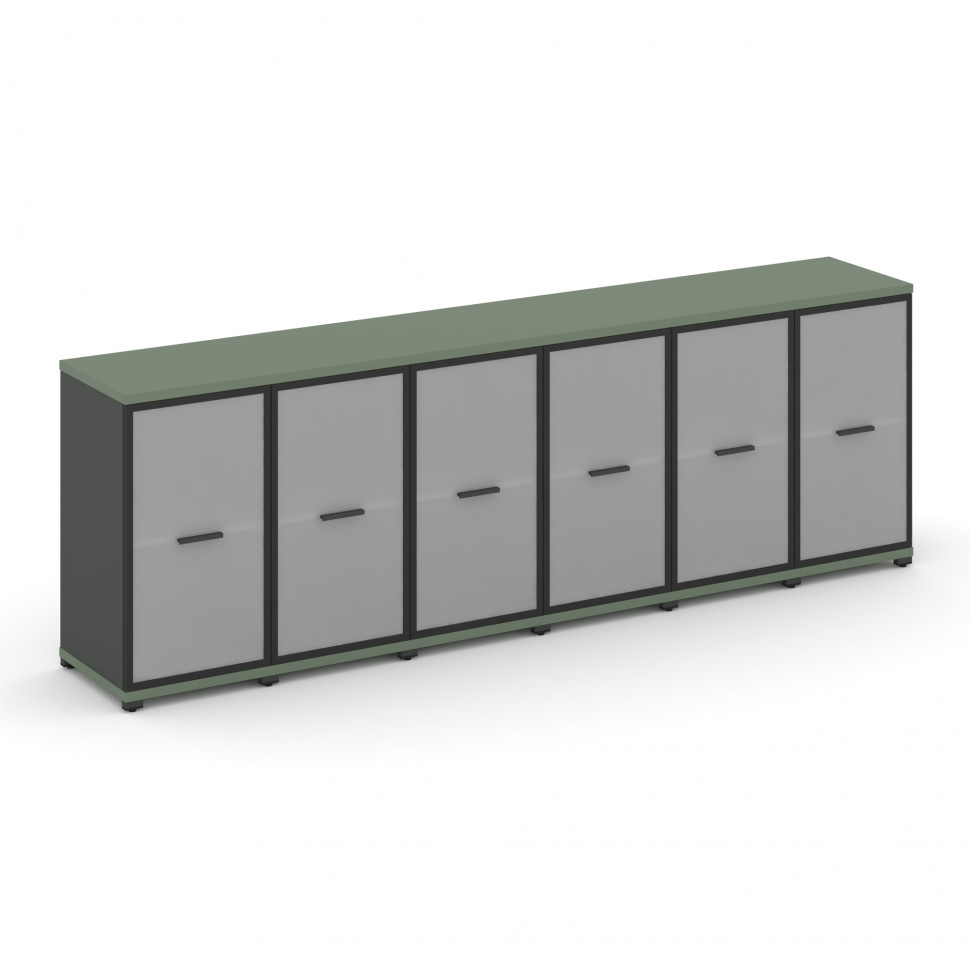 Concept Шкаф 6 узких секций, 2 ниши CN.STU-263 RMB A Кобо/Антрацит/Металл Антрацит/Сатин 2500*420*81