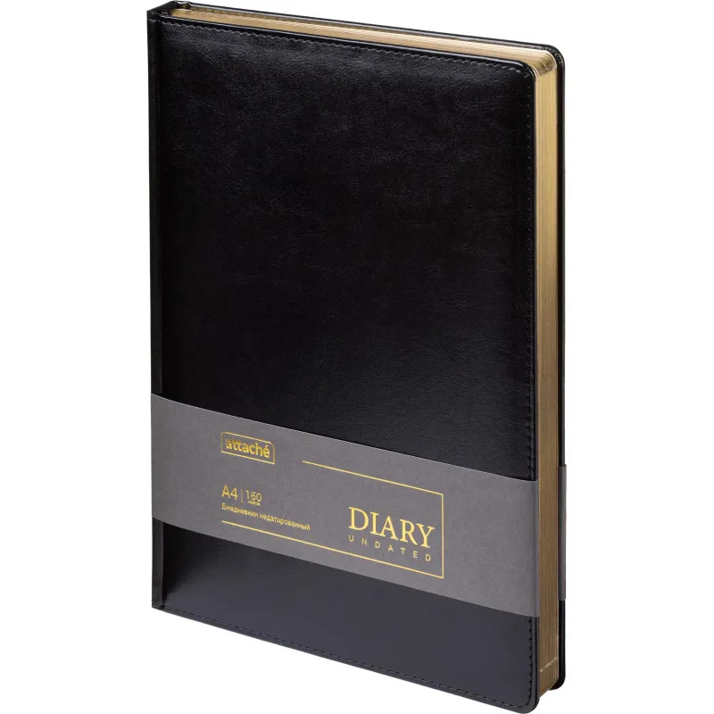 Ежедневник недатированный ATTACHE Gold А4, 160л, черный