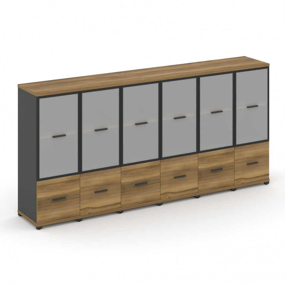 Concept Шкаф 6 узких секций, 3 ниши CN.STU-362 RMB A Сандал Янтарный/Антрацит/Металл Антрацит/Сатин